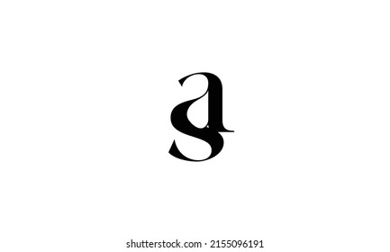 Letras alfabéticas Iniciales Monograma SA, AS, S y A