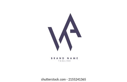 Letras alfabéticas Iniciales logotipo de monograma WA, AW, W y A