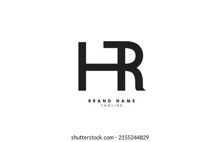 Alphabet letters Initial Monogram Logo HR, RH, H und R