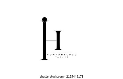 Alphabet letters Initials Monogram logo IH, IH INITIAL, IH letter
