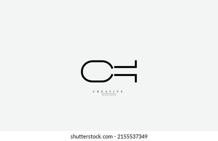 Letras alfabéticas Iniciales Monograma CH