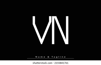 Alphabet letters Initials Monogram logo VN , NV