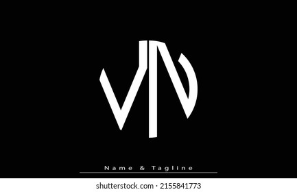 Letras alfabéticas Iniciales Logotipo Monograma VN , NV