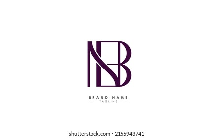 Alphabet letters Initials Monogram logo NB, BN, N and B