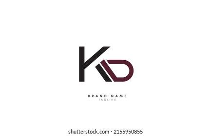 Alphabet letters Initials Monogram logo KD, DK, D and K