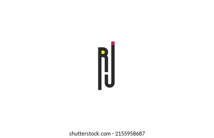Letras alfabéticas Iniciales logotipo monograma RJ, JR, R y J