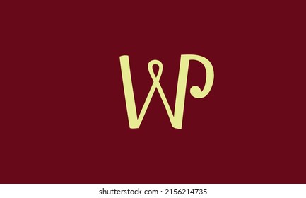 Letras alfabéticas Iniciales Monograma PW, WP, W y P