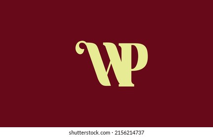 Letras alfabéticas Iniciales Monograma PW, WP, W y P