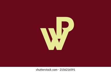 Letras alfabéticas Iniciales Monograma PW, WP, W y P