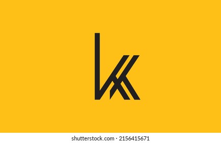 Alphabet letters Initials Monogram logo VK, KV, V and K