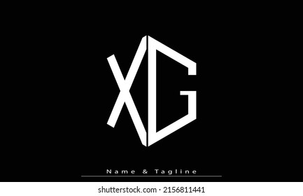 Letras alfabéticas Iniciales Logotipo Monograma XG, GX