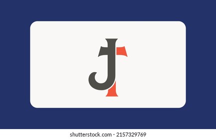 Alphabet letters Initials Monogram logo JT, TJ, J and T