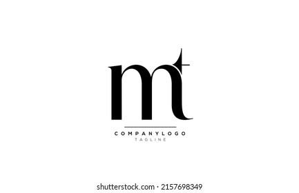 Alphabet letters Initials Monogram logo MT, MT INITIAL, MT letter