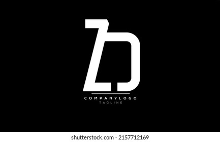 Alphabet letters Initials Monogram logo ZD, ZD INITIAL, ZD letter