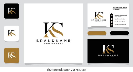 Letras alfabéticas Iniciales Logotipo Monograma KS con diseño de tarjeta de visita
