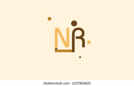 Alphabet letters Initials Monogram logo NR, RN, N and R