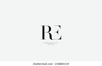 Alphabet letters Initials Monogram logo RE ER R E