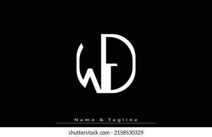 Alphabet letters Initials Monogram logo WJ , JW