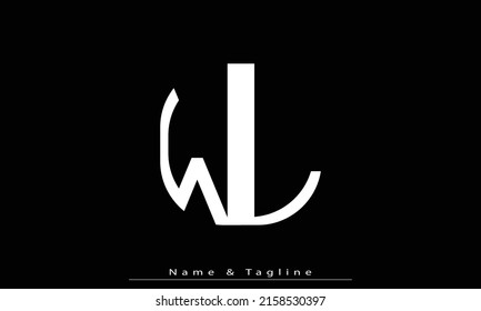 Letras alfabéticas Iniciales Monograma WL , LW