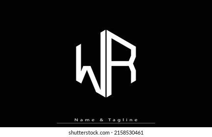 Letras alfabéticas Iniciales Logo Monograma WR , RW