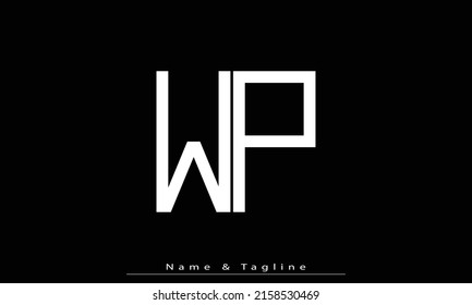 Alphabet letters Initial Monogram Logo WP, PW