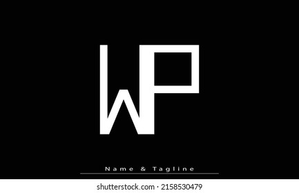 Alphabet letters Initial Monogram Logo WP, PW