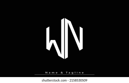 Alphabet letters Initials Monogram logo WN , NW