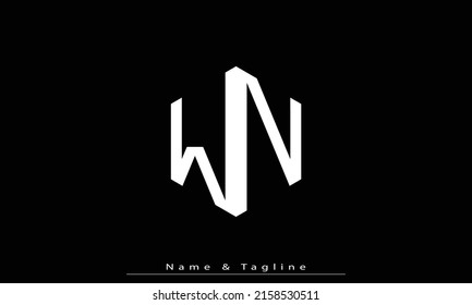 Alphabet letters Initials Monogram logo WN , NW