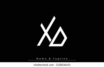 Letras alfabéticas Iniciales Logotipo Monograma XD, DX