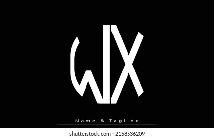 Alphabet Buchstaben Initial Monogram Logo WX, XW