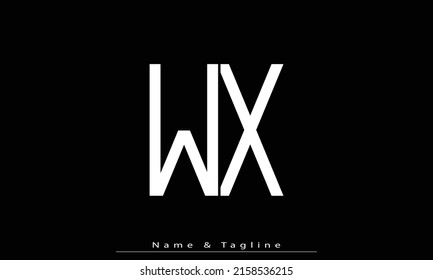 Alphabet letters Initials Monogram logo WX , XW