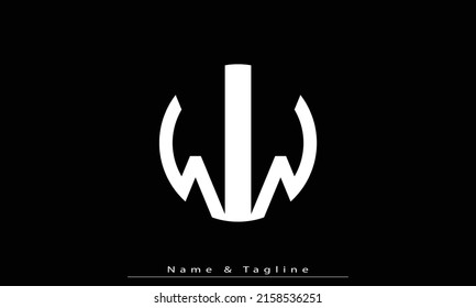 Letras alfabéticas Iniciales Monograma WW