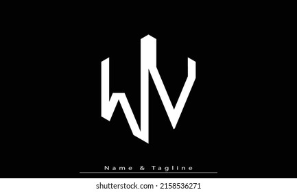 Alphabet letters Initial Monogram Logo WV, VW