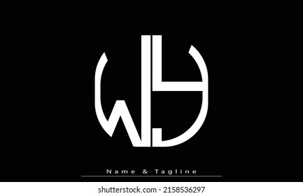 Letras alfabéticas Iniciales Logo Monograma WY , YW