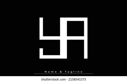 Alphabet letters Initials Monogram logo YA , AY