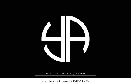 Alphabet letters Initial Monogram Logo YA, AY