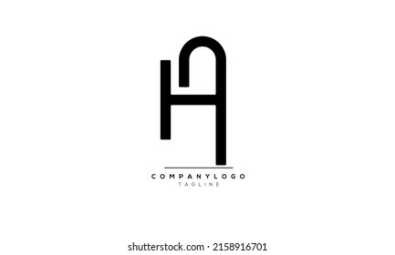 Alphabet letters Initials Monogram logo HA, HA INITIAL, HA letter