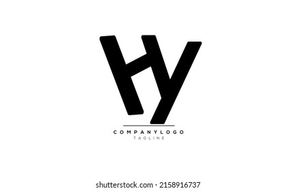 Letras alfabéticas Iniciales Logo Monograma HY, HY INITIAL, letra HY