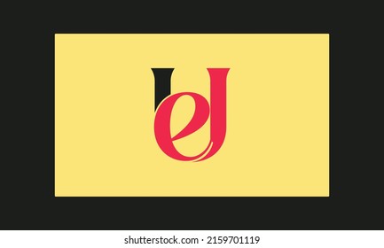 Alphabet letters Initials Monogram logo EU, UE, E and U