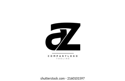 Letras alfabéticas Iniciales Logotipo Monograma AZ, AZ INITIAL, carta AZ