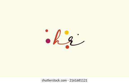 Alphabet letters Initials Monogram logo HR, RH, H and R