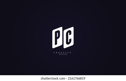 Alphabet letters Initial Monogram Logo PC P C 