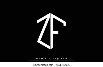 Alphabet letters Initial Monogram Logo ZF, FZ