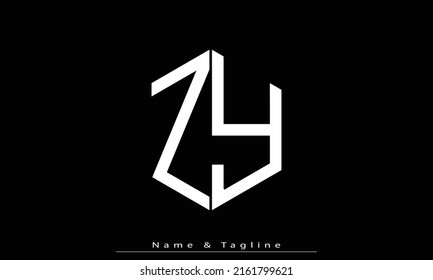 Alphabet letters Initial Monogram logo ZY, YZ