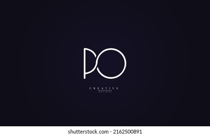 Alphabet letters Initials Monogram logo PO OP P O 