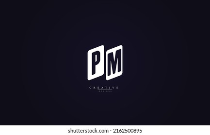 Alphabet letters Initial Monogram Logo PM P M 
