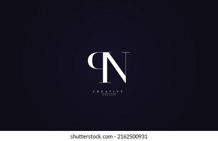 Letras alfabéticas Iniciales Monograma PN NP P N 