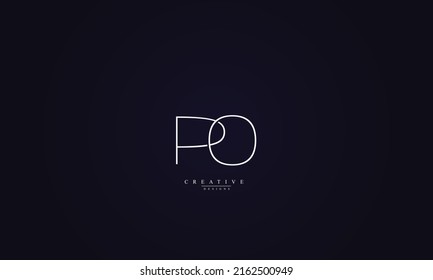 Alphabet letters Initials Monogram logo PO OP P O 