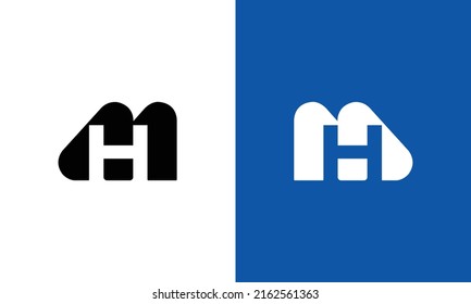Letras alfabéticas Iniciales Monograma HM MH H M