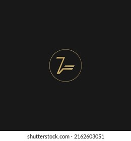 Letras alfabéticas Iniciales Logotipo Monograma FZ, ZF, F y Z